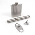 Flask & Cigar Accessories Set - Stainless